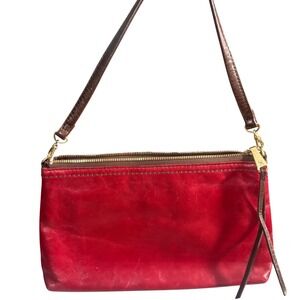 Vintage Y2K HOBO International Red Leather Small Shoulder Bag Baguette Purse